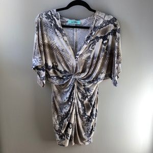 snakeskin bodycon dress